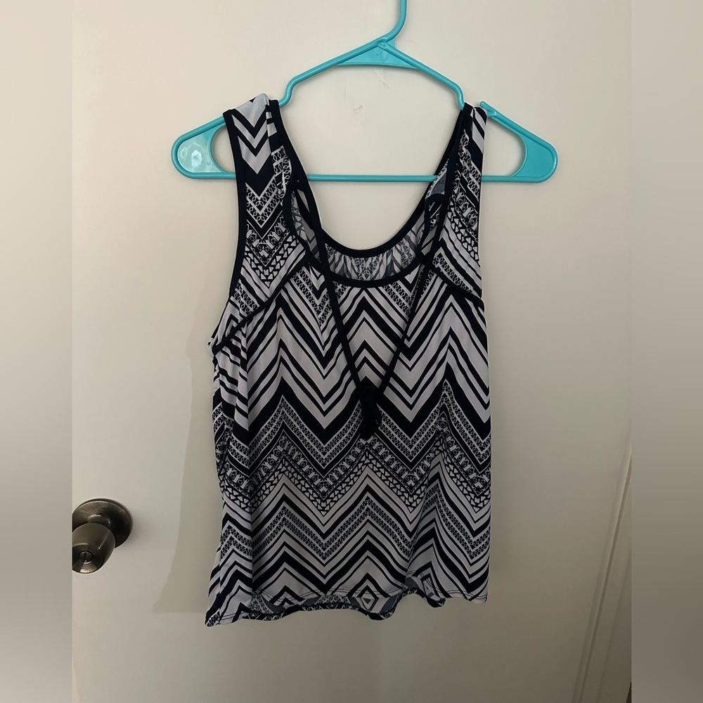 Lavish womens blouse - navy and white